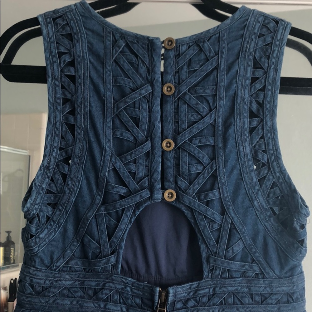 Free people mini denim dress -New Romantics line-